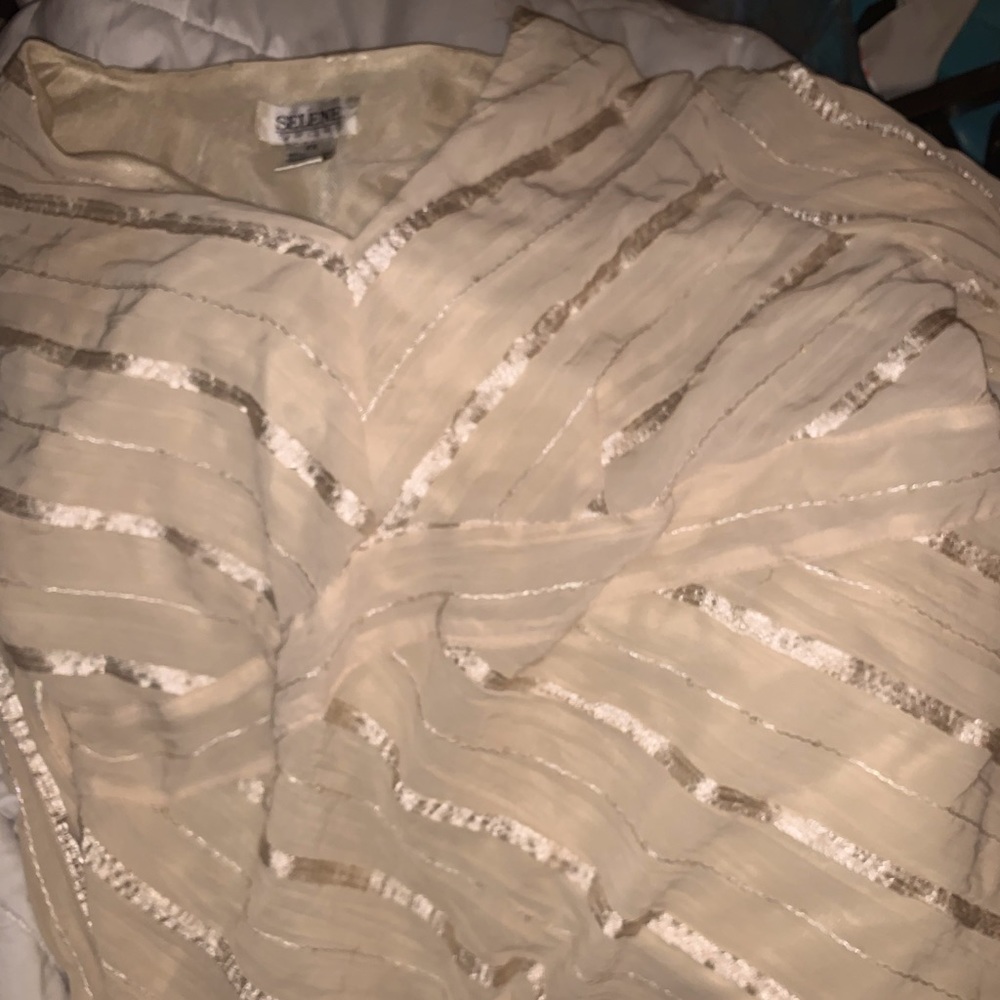 flowy beige selene blouse